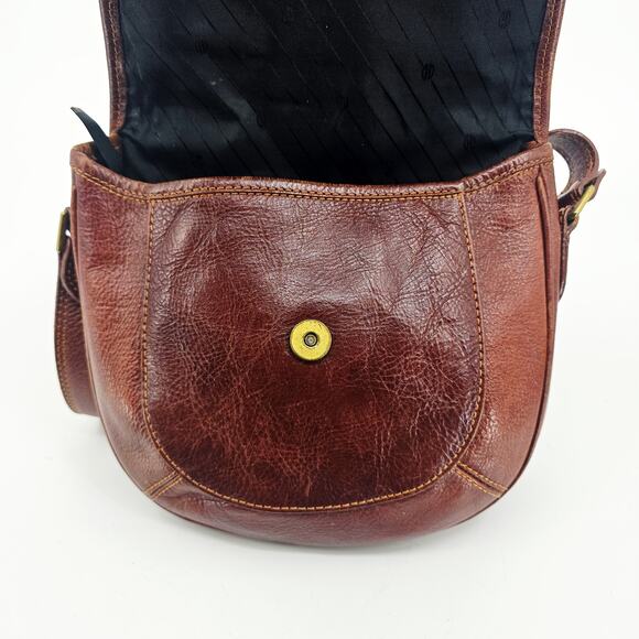 Vintage 80's David Dart Brown Pebbled Leather Crossbody Bag Purse Minimallist - Picture 8 of 16